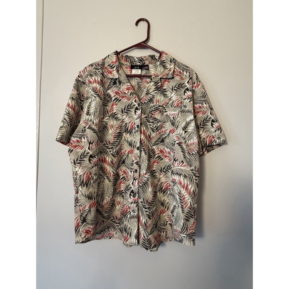 VTG Tapestry Hawaiian Shirt XL Men’s Tropical Palm Beach Aloha USA Made